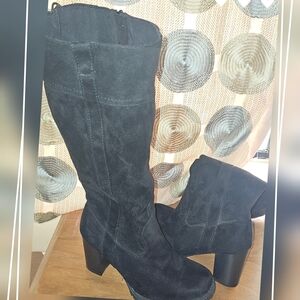 Torrid Black Heeled Boots Elegant Knee-High